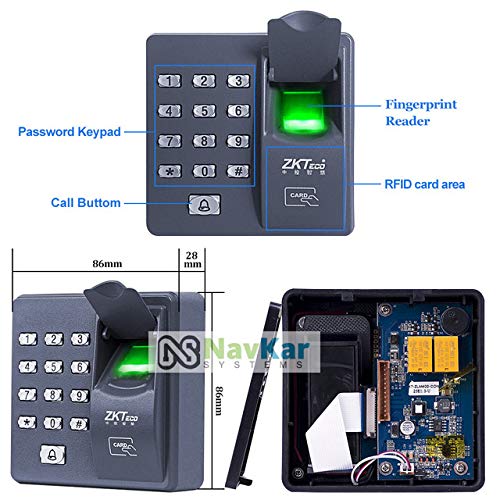 Biometric RF PIN Access Control, EM Lock 600 Lbs, Exit Button, K80 Supply, 10 Keychain