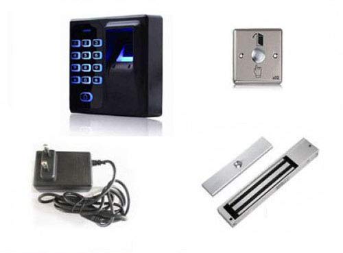 NAVKAR SYSTEMS Fingerprint Access Control System with EM Lock, Exit Push Button and Adapter